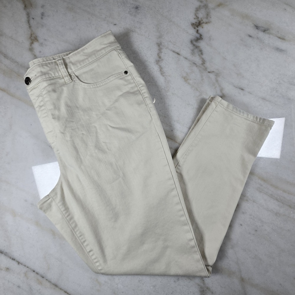 WOMENS ST. JOHN'S BAY SKINNY LEG JEANS‎ SIZE 16 CREAM MINIMALIST CLEAN GIRL